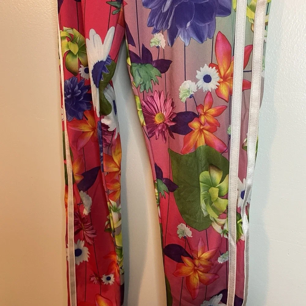 Adidas Girls Athletic Leggings Size S Bright‎ Floral